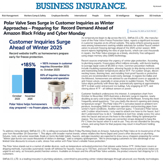 Polar Valve Sees Surge in Customer Inquiries as Winter Approaches – Preparing for Record Demand Ahead of Amazon Black Friday and Cyber Monday