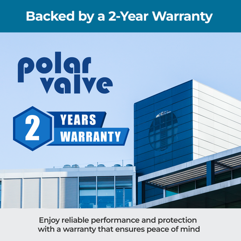 Polar Valve provides reliable freeze protection backed by a 2-year warranty for long-term performance and customer confidence.